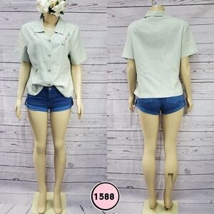 basic edition size 14 button blouse